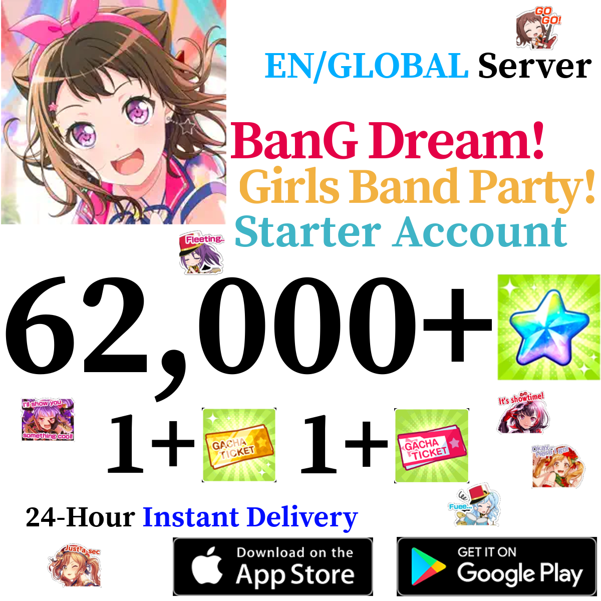 GLOBAL/EN] [INSTANT] 54000+ Stars BanG Dream Girls Band Party Bandori –  Skye1204 Gaming Shop