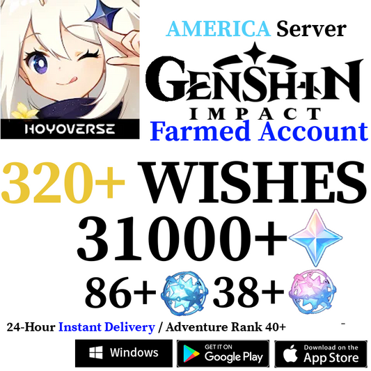 [AMERICA] [INSTANT] 31000+ Primogems Genshin Impact Farmed Reroll Account