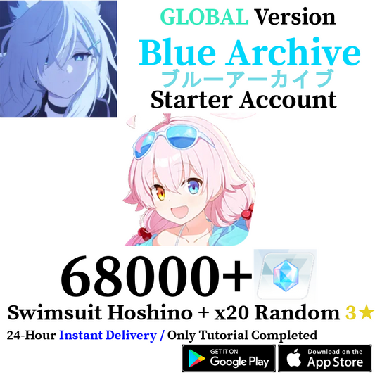 [GLOBAL] Swimsuit Hoshino + 68000+ Gems | Blue Archive Starter Reroll Account