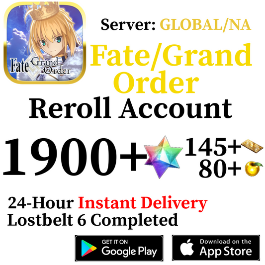 [ENGLISH/GLOBAL/NA][INSTANT] 1900+ SQ Fate Grand Order FGO Endgame Reroll Account