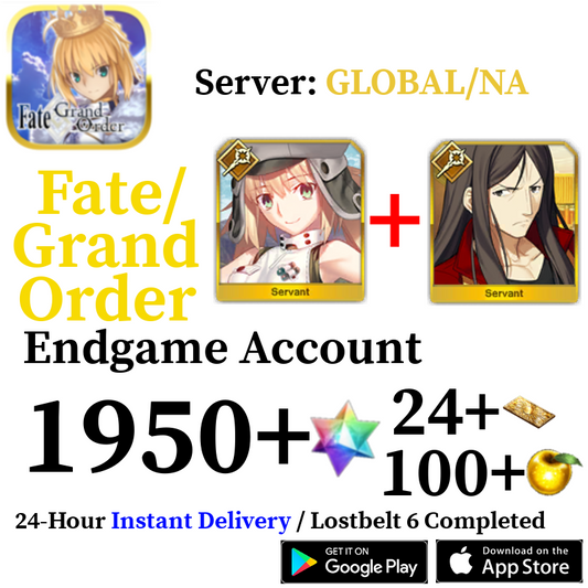 [ENGLISH/GLOBAL/NA][INSTANT] Waver + 1700+ SQ Fate Grand Order FGO Endgame Reroll Account