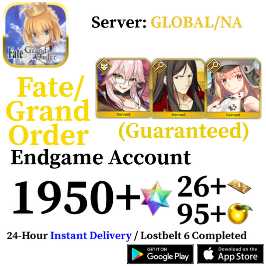 [ENGLISH/GLOBAL/NA][INSTANT] Waver + Vitch + 1600+ SQ Fate Grand Order FGO Endgame Reroll Account