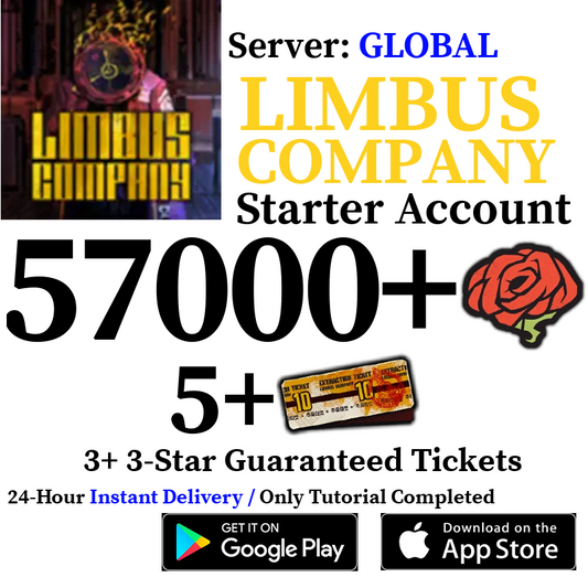 [GLOBAL] [INSTANT] 31000-55000+ Gems, 5+ 10-Pull Gacha Tickets | Limbus Company Starter Reroll Account