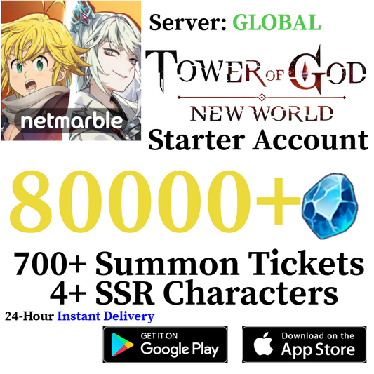 [GLOBAL] [INSTANT] 80000+ Gems | Tower of God New World Starter Reroll Account