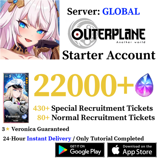 [GLOBAL Server] 17500+ Gems + Veronica | OUTERPLANE Starter Reroll Account