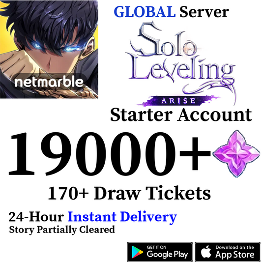 [GLOBAL] [INSTANT] 2800 - 19000+ Essence Stones, 27+ Tickets | Solo Leveling:ARISE Starter Reroll Account