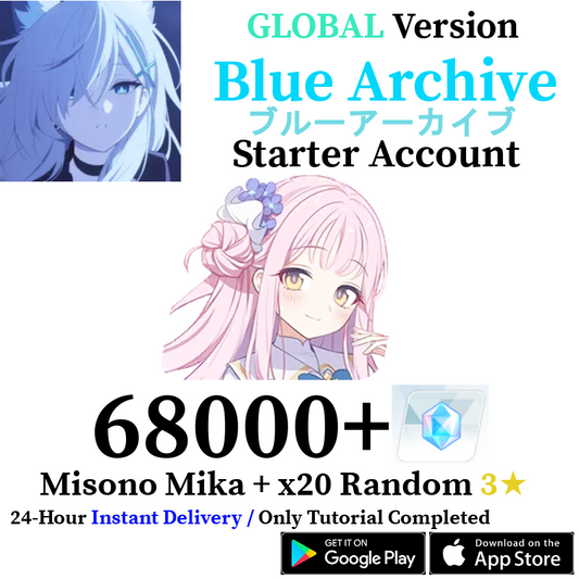 [GLOBAL] Misono Mika + 68000+ Gems | Blue Archive Starter Reroll Account