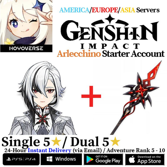 [AMERICA/EUROPE/ASIA] Arlecchino + Crimson Moon's Semblance Genshin Impact Fresh Starter Account AR10 - Skye1204 Gaming Shop