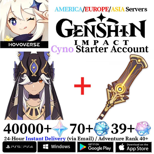 [AMERICA/EUROPE/ASIA] Cyno + Staff of the Scarlet Sands Genshin Impact Primogems Fates Reroll Account - Skye1204 Gaming Shop