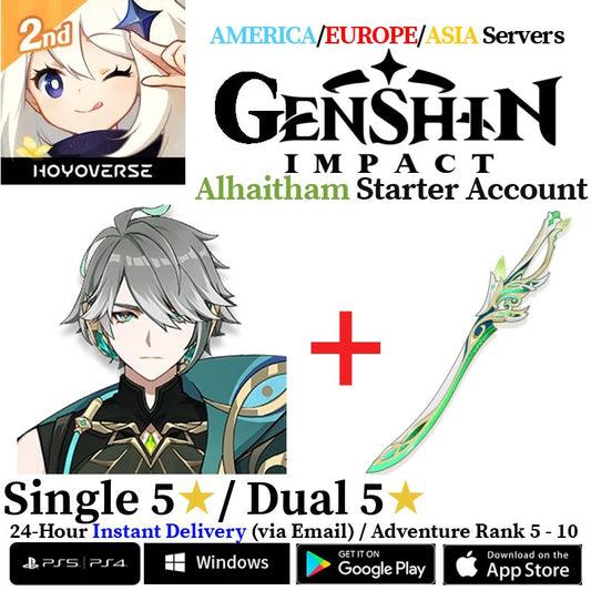 [AMERICA/EUROPE/ASIA] [INSTANT] Alhaitham + Light of Foliar Incision Genshin Impact Fresh Starter Account AR10 - Skye1204 Gaming Shop