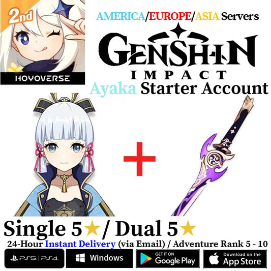 [AMERICA/EUROPE/ASIA] [INSTANT] Ayaka + Mistsplitter Genshin Impact Fresh Starter Account AR10 - Skye1204 Gaming Shop