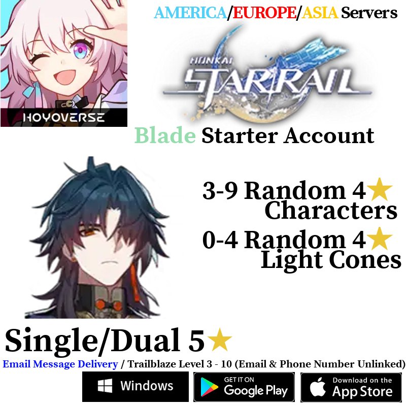 [AMERICA/EUROPE/ASIA] [INSTANT] Blade Honkai: Star Rail Starter Fresh Account - Skye1204 Gaming Shop