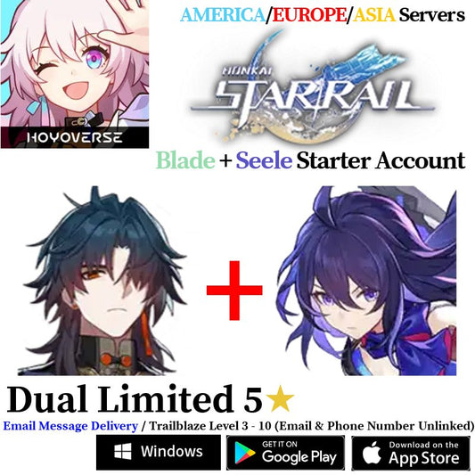 [AMERICA/EUROPE/ASIA] [INSTANT] Blade + Seele Honkai: Star Rail Starter Fresh Account - Skye1204 Gaming Shop