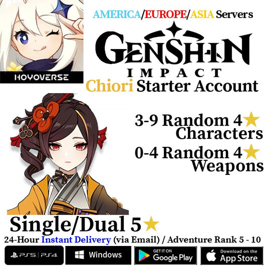 [AMERICA/EUROPE/ASIA] [INSTANT] Chiori Genshin Impact Fresh Starter Account AR10 - Skye1204 Gaming Shop
