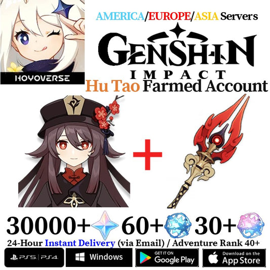[AMERICA/EUROPE/ASIA] [INSTANT] Hu Tao + Staff of Homa Genshin Impact Primogems Fates Reroll Account - Skye1204 Gaming Shop