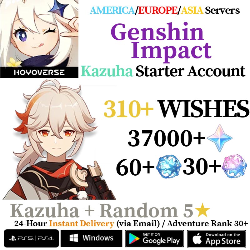 [AMERICA/EUROPE/ASIA] [INSTANT] Kazuha Genshin Impact Primogems Fates Reroll Account - Skye1204 Gaming Shop