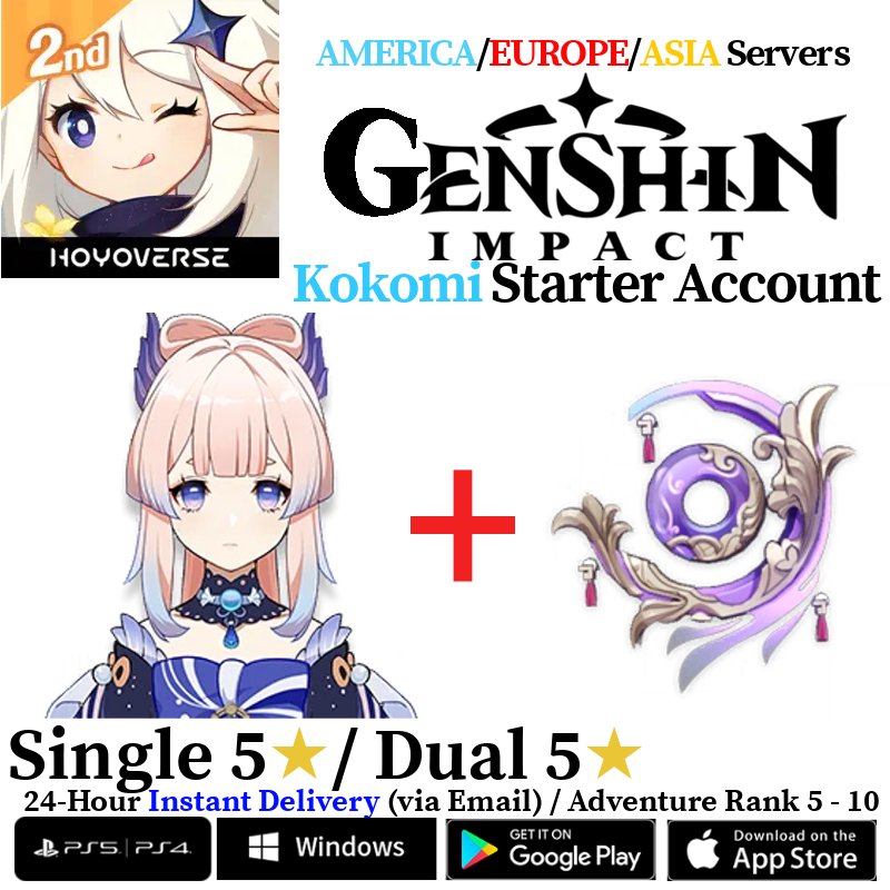 [AMERICA/EUROPE/ASIA] [INSTANT] Kokomi + Everlasting Moonglow Genshin Impact Fresh Starter Account AR10 - Skye1204 Gaming Shop
