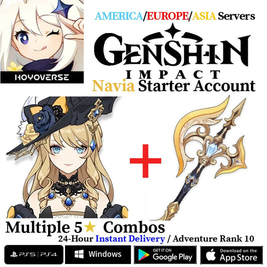 [AMERICA/EUROPE/ASIA] [INSTANT] Navia + Verdict Genshin Impact Fresh Starter Account AR10 - Skye1204 Gaming Shop