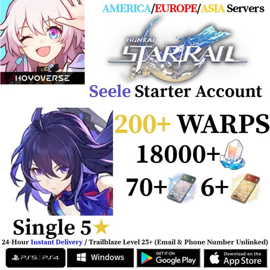 [AMERICA/EUROPE/ASIA] [INSTANT] Seele Honkai: Star Rail Stellar Jade Star Rail Passes Reroll Account - Skye1204 Gaming Shop