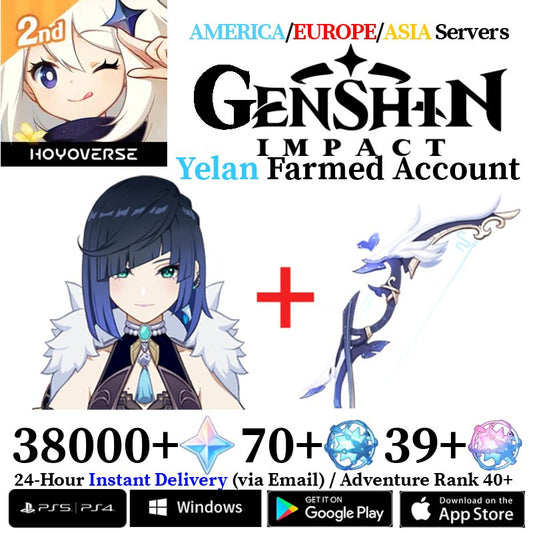 [AMERICA/EUROPE/ASIA] [INSTANT] Yelan + Aqua Simulacra Genshin Impact Primogems Fates Farmed Reroll Account - Skye1204 Gaming Shop