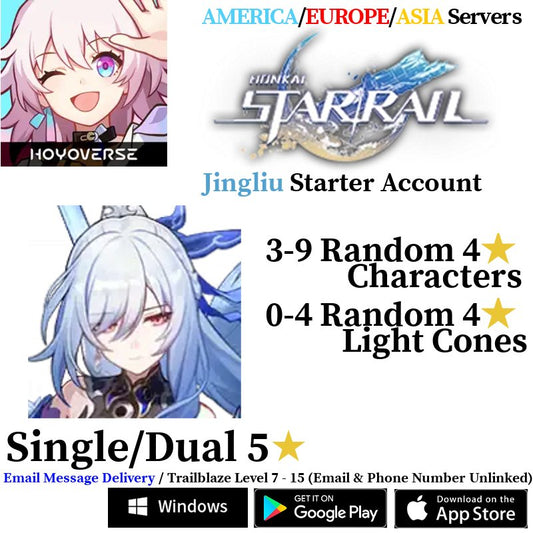 [AMERICA/EUROPE/ASIA] Jingliu Honkai: Star Rail Starter Fresh Account - Skye1204 Gaming Shop