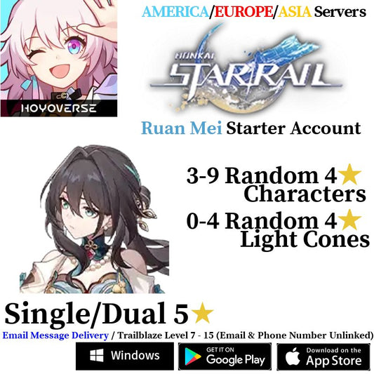 [AMERICA/EUROPE/ASIA] Ruan Mei Honkai: Star Rail Starter Fresh Account - Skye1204 Gaming Shop