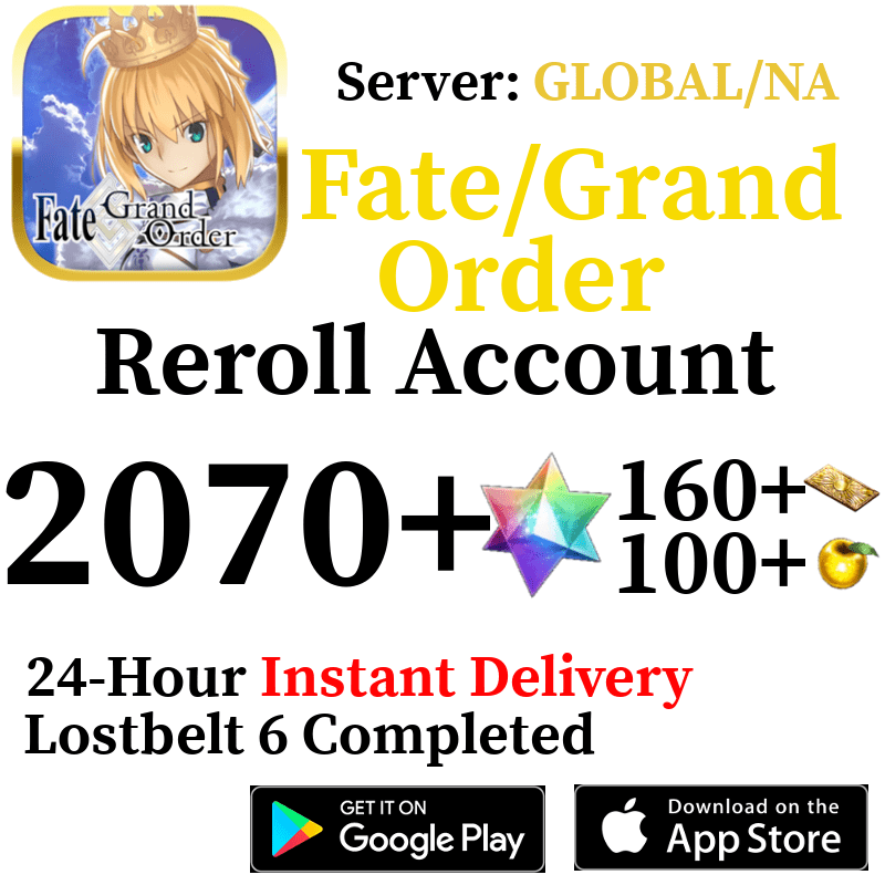 [ENGLISH/GLOBAL/NA][INSTANT] 2070+ SQ Fate Grand Order FGO Endgame Reroll Account - Skye1204 Gaming Shop