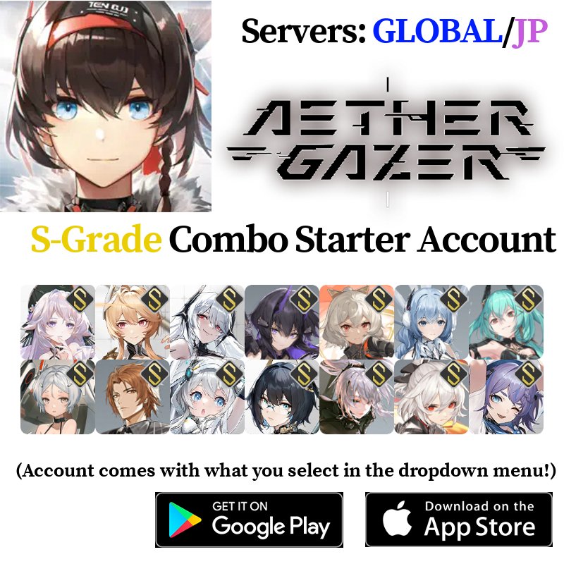 [GLOBAL/JP] S-Grade Characters Selection Combo | Aether Gazer Starter Account - Skye1204 Gaming Shop