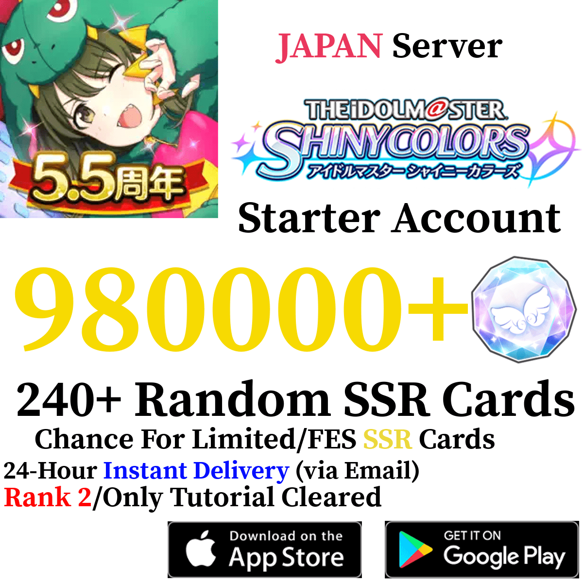 [JP] 980,000+ Feather Jewels | Idolmaster Shiny Colors Shanimasu Shinymas iDOLM@STER Reroll Starter Account - Skye1204 Gaming Shop