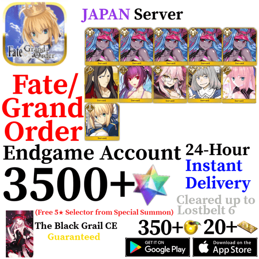 [JP] [INSTANT] NP5 Summer Ibuki + Castoria + Oberon + Vitch + 3500+ SQ | Fate Grand Order FGO Quartz Endgame Account - Skye1204 Gaming Shop