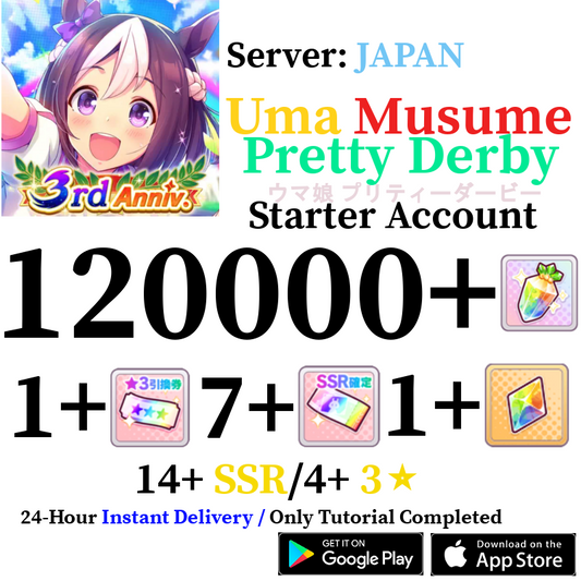 [JP] (BUY 2 GET 3) INSTANT 120000+ Gems | Uma Musume Pretty Derby Starter Reroll Account