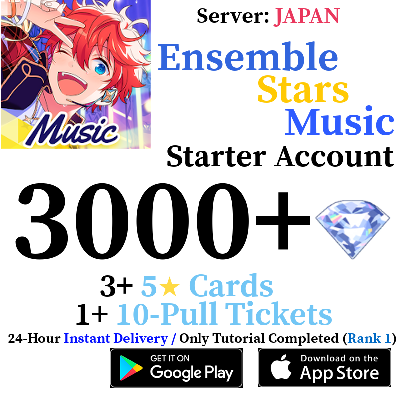 [JP] [INSTANT] 3000+ Gems | Ensemble Stars Music Enstars Reroll Fresh Starter Account