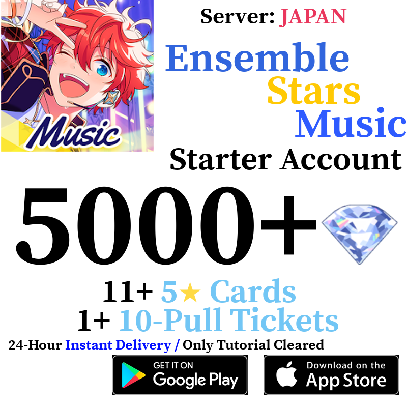 [JP] [INSTANT] 5000+ Gems | Ensemble Stars Music Enstars Reroll Fresh Starter Account