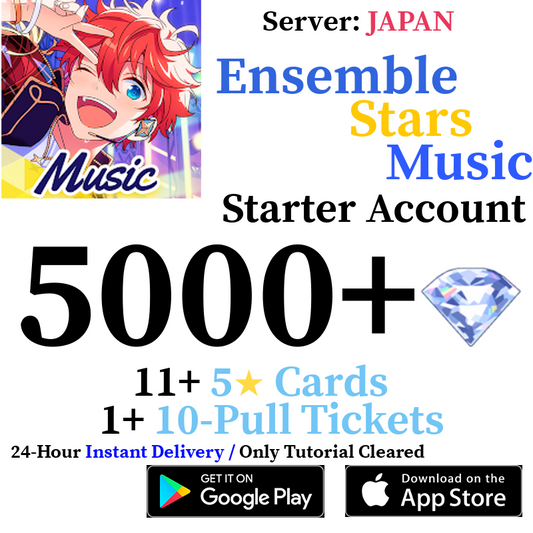[JP] [INSTANT] 5000+ Gems | Ensemble Stars Music Enstars Reroll Fresh Starter Account