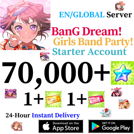 [GLOBAL/EN] [INSTANT] 70000+ Stars BanG Dream Girls Band Party Bandori Starter Reroll Account