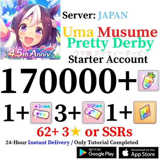 [JP] INSTANT 170000+ Gems | Uma Musume Pretty Derby Starter Reroll Account