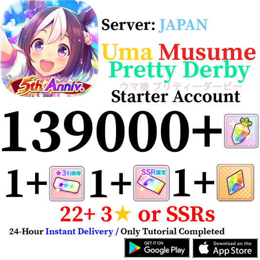 [JP] INSTANT 139000+ Gems | Uma Musume Pretty Derby Starter Reroll Account