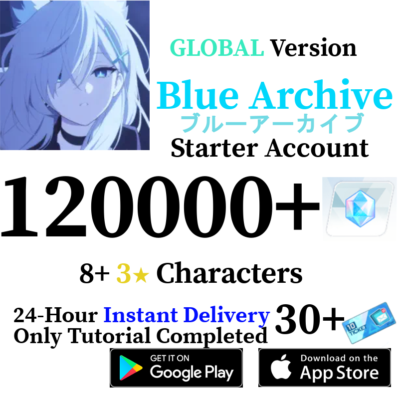 [GLOBAL] 120000+ Gems, 3+ 3* | Blue Archive Starter Reroll Account