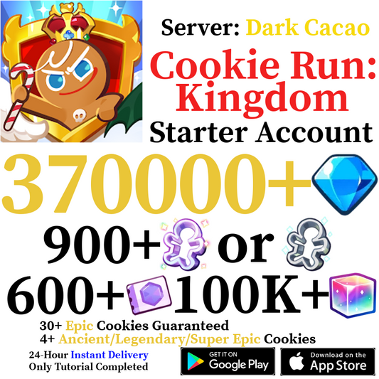 [GLOBAL/Dark Cacao] [INSTANT] 370,000+ Gems | Cookie Run: Kingdom Starter Reroll Account