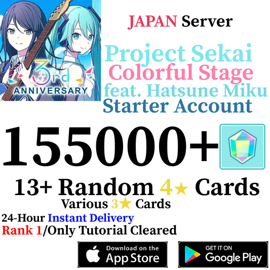 [JP] [INSTANT] 155,000+ Gems Project Sekai Colorful Stage ft. Hatsune Miku PJSekai Starter Account