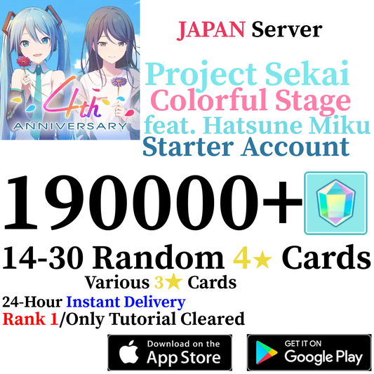 [JP] [INSTANT] 190000+ Gems Project Sekai Colorful Stage ft Hatsune Miku PJSekai Reroll Account