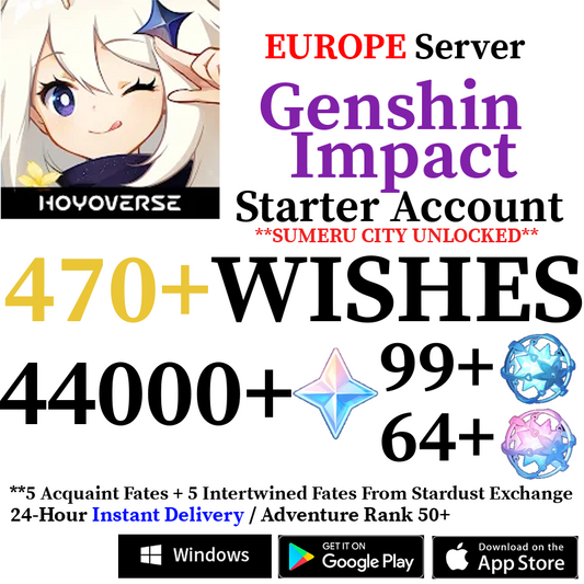 [EUROPE] [INSTANT] 42000+ Primogems Fates Genshin Impact Reroll Account