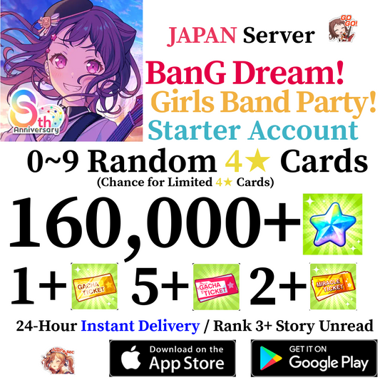 [JP] [INSTANT] 160000+ Stars BanG Dream Girls Band Party Bandori Starter Reroll Account