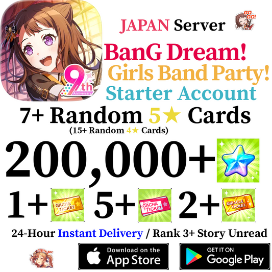 [JP] [INSTANT] 200000+ Stars BanG Dream Girls Band Party Bandori Starter Reroll Account