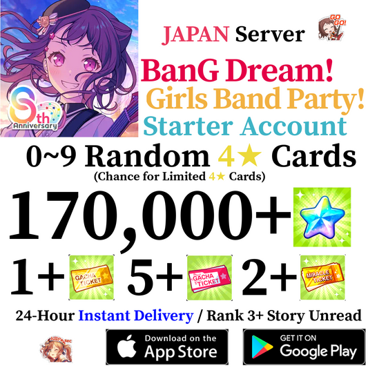 [JP] [INSTANT] 170000+ Stars BanG Dream Girls Band Party Bandori Starter Reroll Account