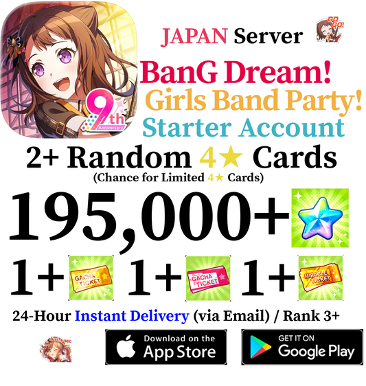 [JP] [INSTANT] 195000+ Stars BanG Dream Girls Band Party Bandori Starter Reroll Account