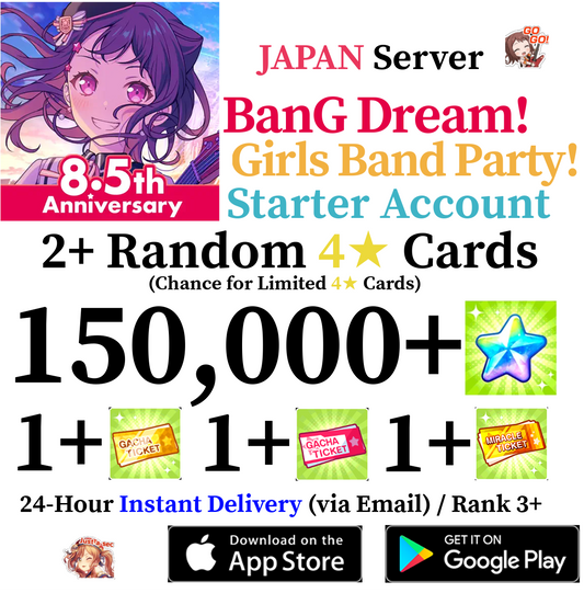 [JP] [INSTANT] 150000+ Stars BanG Dream Girls Band Party Bandori Starter Reroll Account
