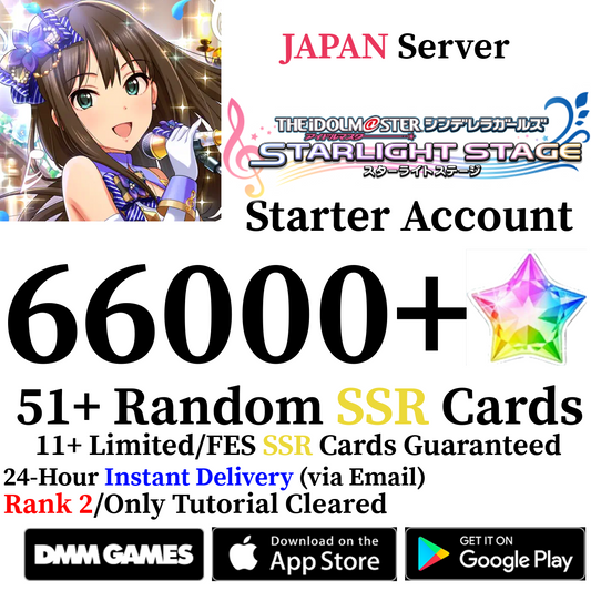 [JP] [INSTANT] 66000+ Star Jewels | Idolmaster Cinderella Girls Starlight Stage iDOLM@STER Deresute Reroll Starter Account
