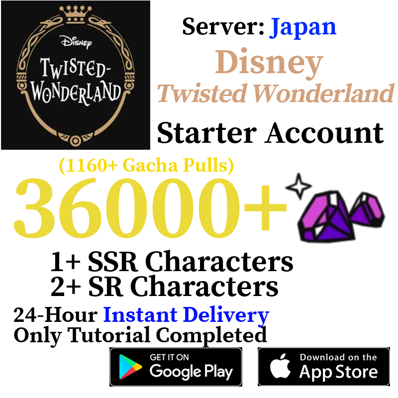 [JP] [INSTANT] 36000+ Gems Disney Twisted Wonderland Starter Account