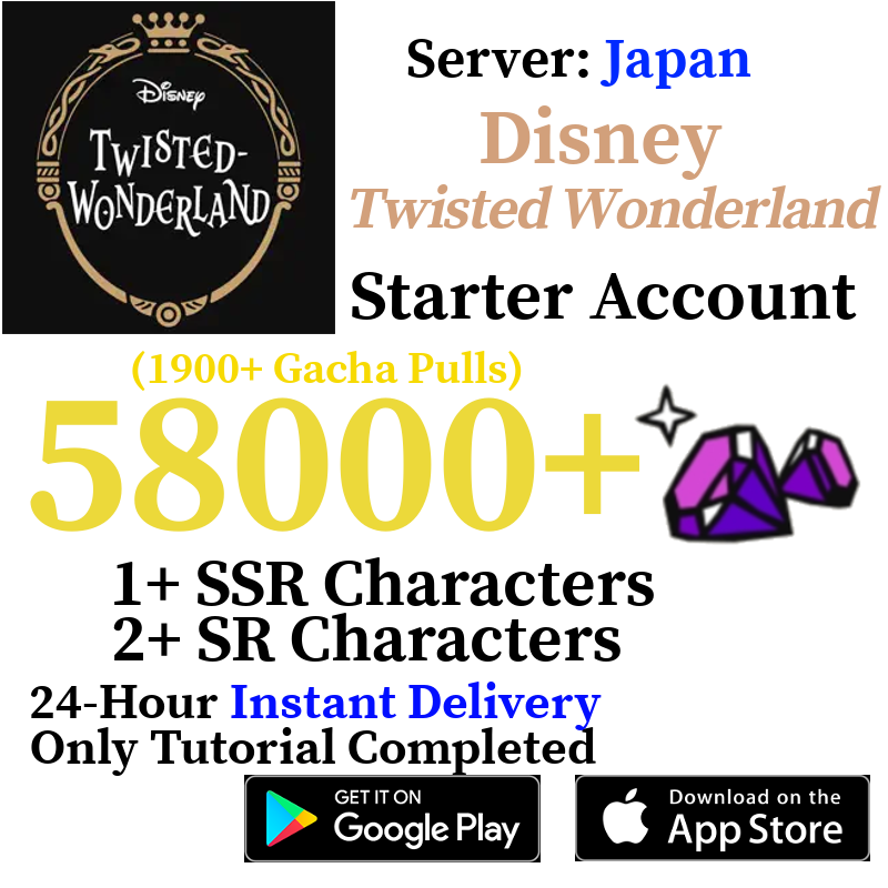 [JP] [INSTANT] 58000+ Gems Disney Twisted Wonderland Starter Account